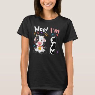 1:a födelsedag Moo I är 1 Cow Farm Animal Barnyard T Shirt