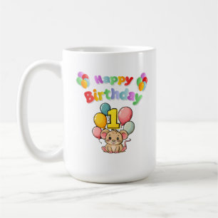 1:a födelsedag Mouse Mice Barns födelsedag Kaffemugg