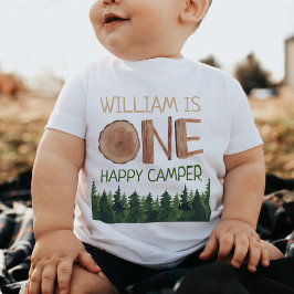 1:a födelsedag Namn vattenfärg 1 Lycklig Camper T Shirt