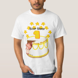 1:a födelsedag Party anpassningsbar t-shirts med