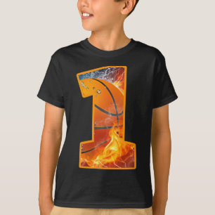 1:a födelsedag Party Basketboll Skriv ut nummer 1 T Shirt