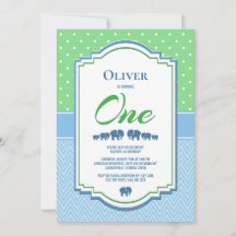 1:a födelsedag Party Blue Elephants