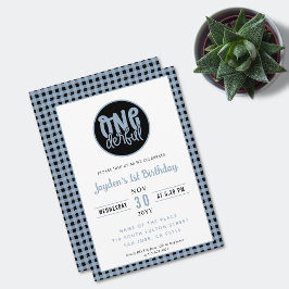 1:a födelsedag Party Cute Oenderful Pastel Blue Inbjudningar