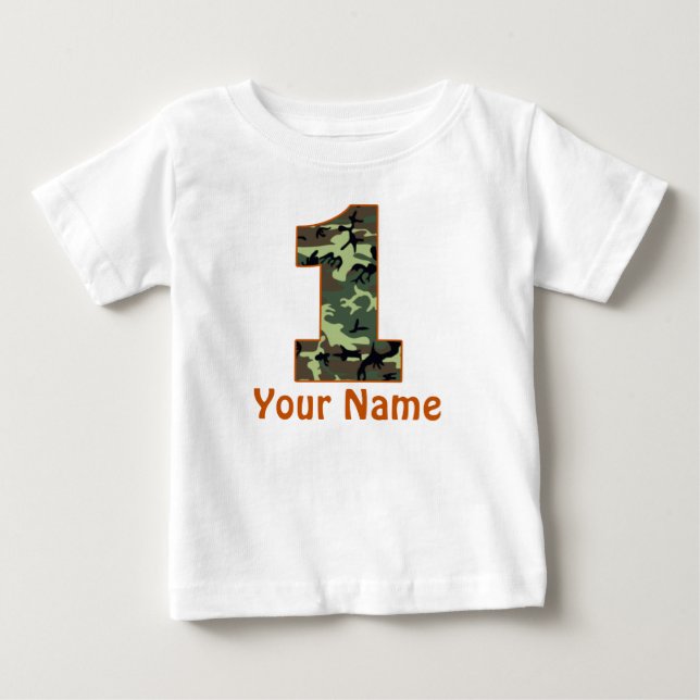1:a födelsedag Personlig Camo Shirt Tröja (Framsida)