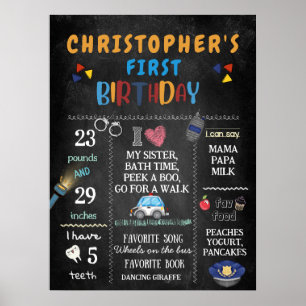 1:a födelsedag Polischef Party Poster