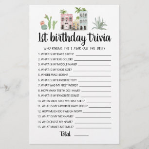 1:a födelsedag - redigerbart spel i Trivia