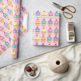 1:a födelsedag Rosa Gult Cute Mönster Presentpapper