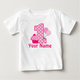 1:a födelsedag Rosa Personlig T-shirt