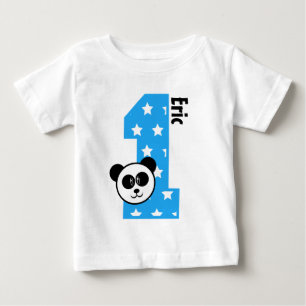 1:a födelsedag Stars och panda Ett år gammal pojke Tee