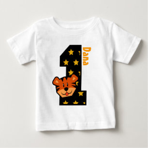 1:a födelsedag Stars och tiger ett år gammalt Tee Shirt