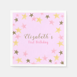 1:a födelsedag, Twinkle Little Star Rosa Girl Pappersservett