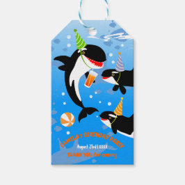 1:a födelsedag under havs- eller korkval flicka presentetikett