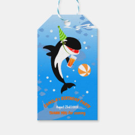 1:a födelsedag under havs- eller korkval flicka presentetikett