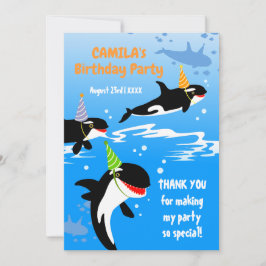 1:a födelsedag under havs- eller korkval flicka tack kort