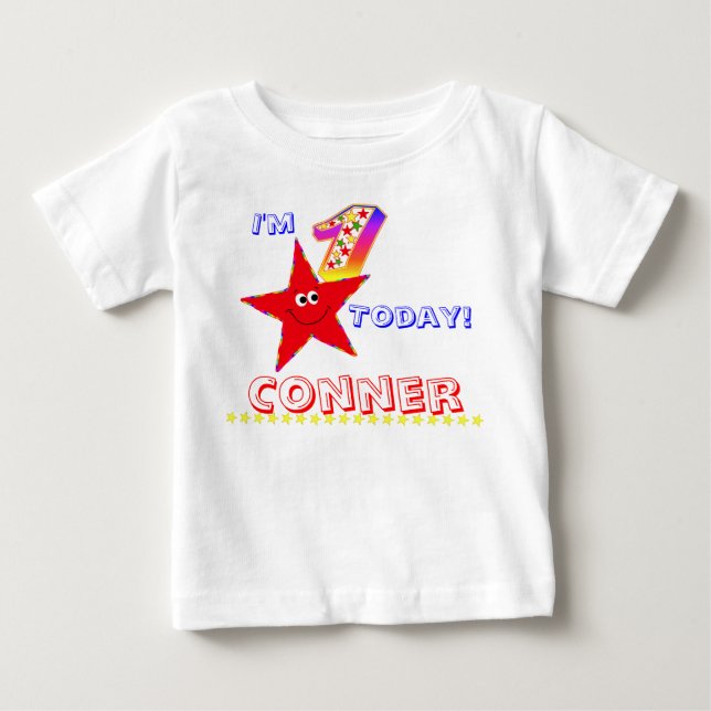 1:a födelsedagardagen Party T-shirt (Framsida)