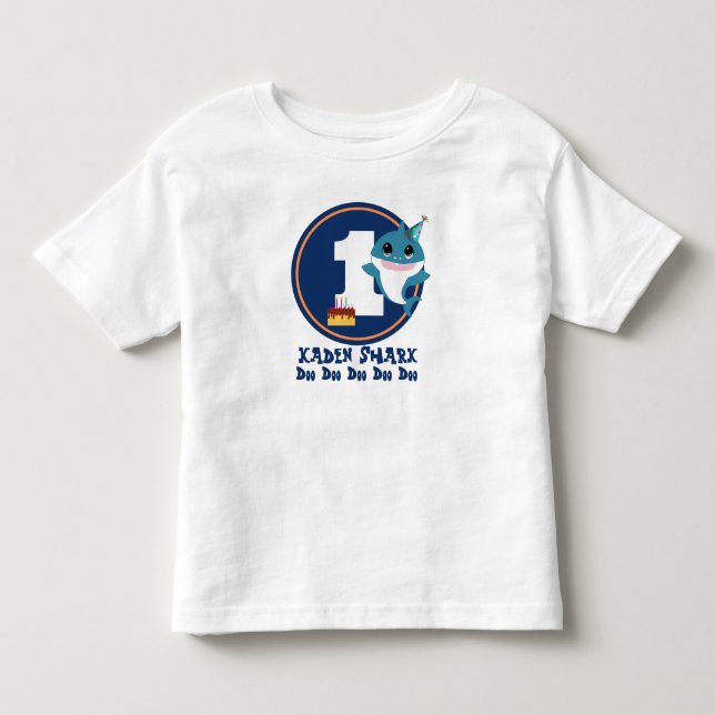 1:a födelsedagelagaren Baby Shark Tee (Framsida)