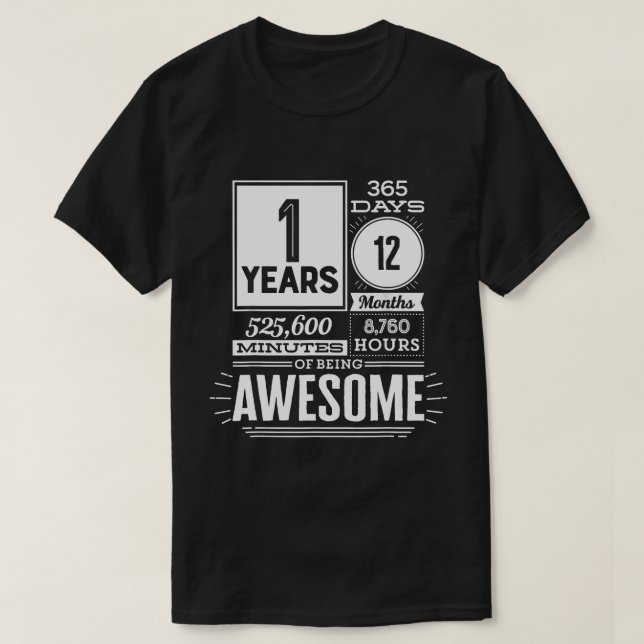 1:a födelsedagen 1 år efter Fantastisk 365 dagar 1 T Shirt (Design framsida)