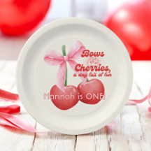 1:a födelsedagen Coquette Cherries Bows Bubble Bre
