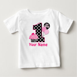 1:a födelsedagen Cupkaka Zebra Personlig Shirt T