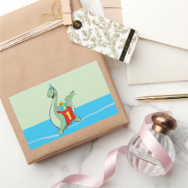 1:a födelsedagen Dinosaur Rektangulärt Klistermärke