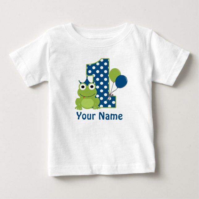1:a födelsedagen Frog Personlig Shirt T-shirt (Framsida)