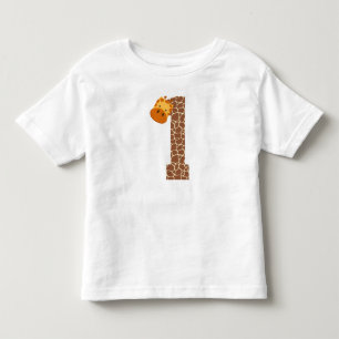 1:a födelsedagen Giraffe-djur 1 år gammal Småbarn T Shirt