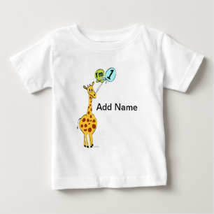 1:a födelsedagen Giraffe med ballonger T-shirt