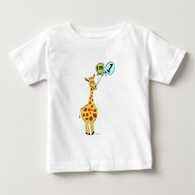 1:a födelsedagen Giraffe med ballonger Tröja (Framsida)