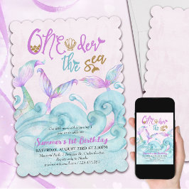 1:a födelsedagen - lilla Sjöjungfrun i havet Inbjudningar