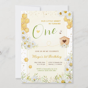 1:a födelsedagen: "Little honey Sweety Bee Girl's  Inbjudningar