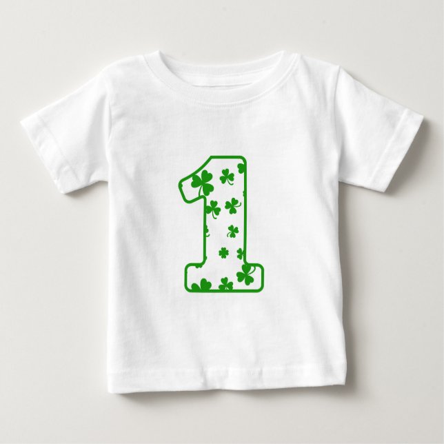 1:a födelsedagen Lucky Shamrocks Birthday Irish Bo T-shirt (Framsida)