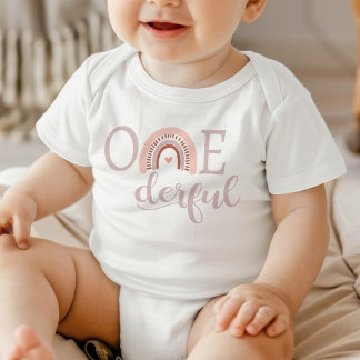 1:a födelsedagen Onsie, Flicka först T Shirt