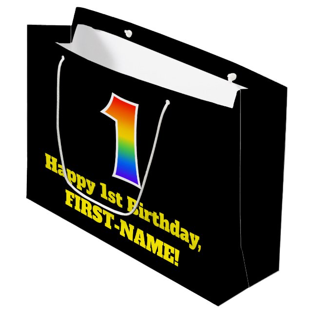 1:a födelsedagen ~ Roligt, färgstark, vibrant, reg (Framsidan Vinklad)