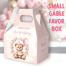 1:a födelsedagen Rosa ros Cute Nalle
