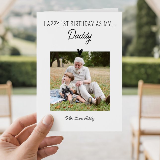 1:a födelsedagen som pappa Babys första födelsedag Kort (Skapare uppladdad)