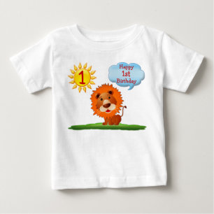 1:a födelsedagen T Shirts for Boys with Cute Lejon
