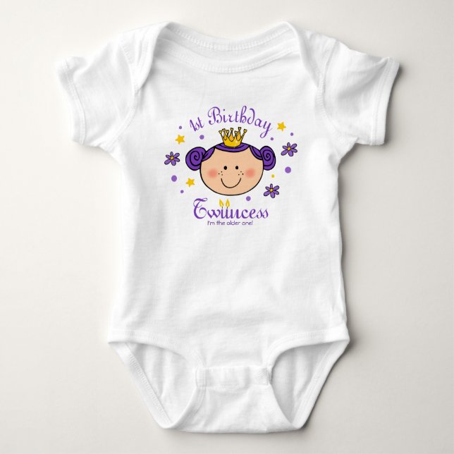 1:a födelsedagen Twincess Personlig Shirt Tröja (Framsida)
