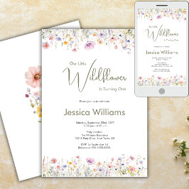 1:a födelsedagen vår lilla Wildblomma som vandrar  Inbjudningar