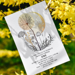 1:a födelsedagen Wildblomma Celestial Girl Modern Inbjudningar