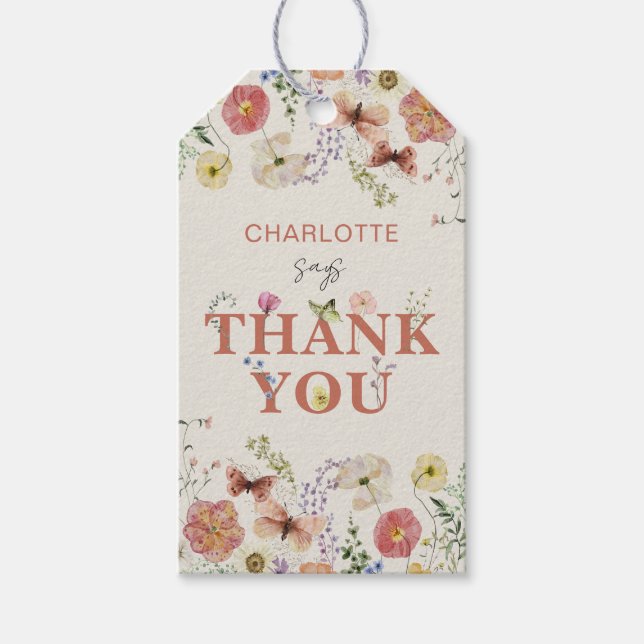 1:a födelsedagens Vild och Tacken Terracotta Presentetikett (Framsidan)