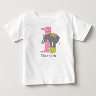 1:a födelsedagscirkus Elefant Rosa Tee Shirt