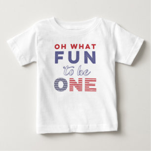 1:a födelsedagsfoto eller Party-propp, 4:e juli T Shirt