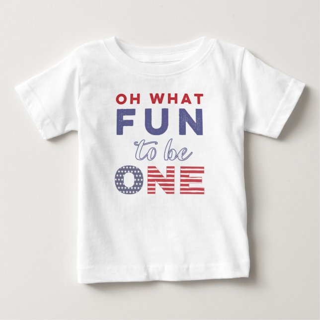 1:a födelsedagsfoto eller Party-propp, 4:e juli T Shirt (Framsida)