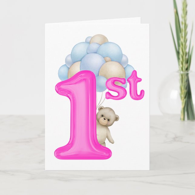 1:a födelsedagsgratulationen kort (Framsida)