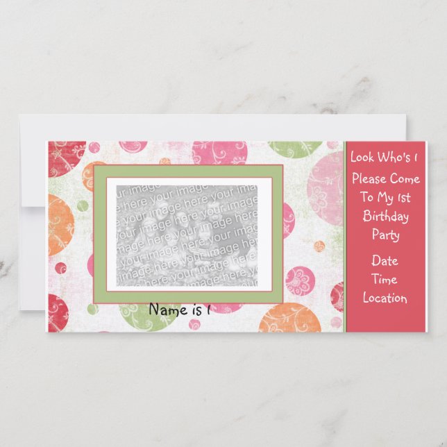 1:a födelsedagsinbjudan till fotokort (Framsida)