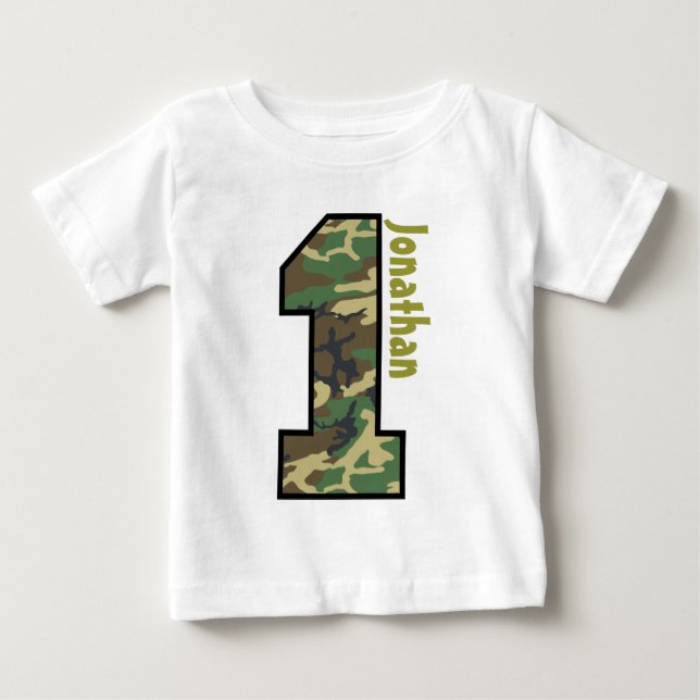 1:a födelsedagskorgskammaren Ett års anpassat namn T-shirt (Framsida)