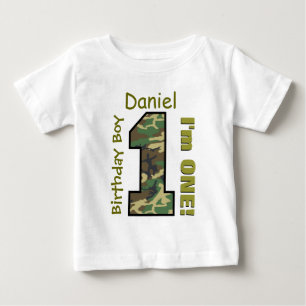 1:a födelsedagskorgskammaren Ett års anpassat namn T-shirt