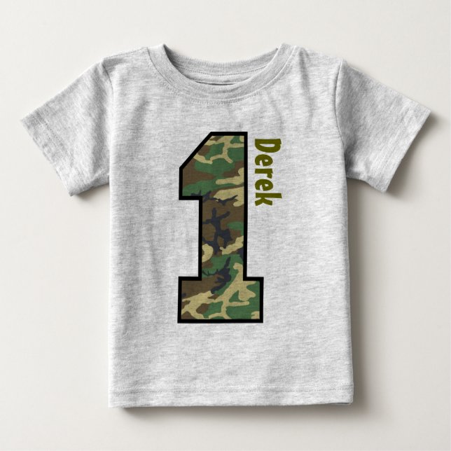 1:a födelsedagskorgskammaren Ett års anpassat namn Tee Shirt (Framsida)