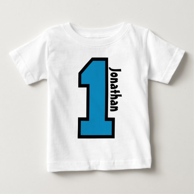 1:a födelsedagspendelens sportnummer ett år V007A T-shirt (Framsida)