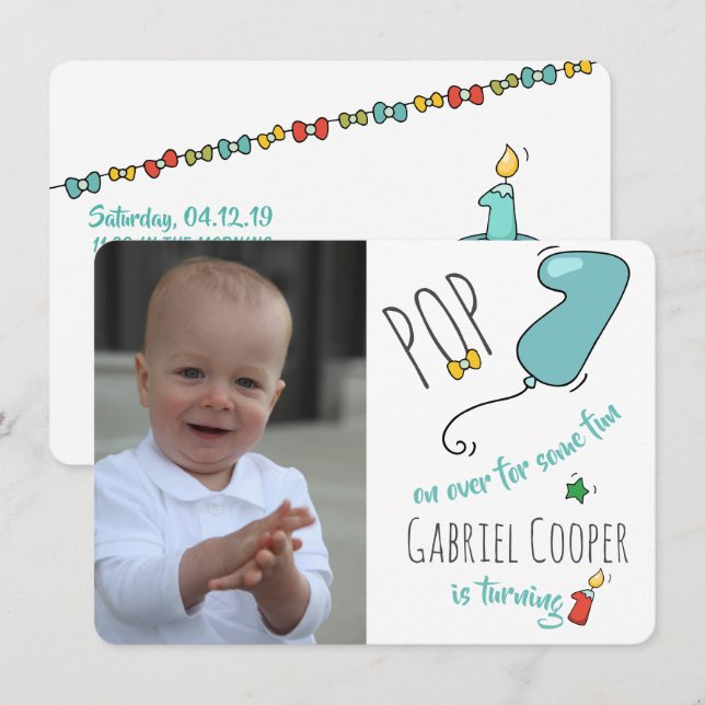 1:a födelsedagspendelns vykort - skriv ut eller la (Fram/baksida)